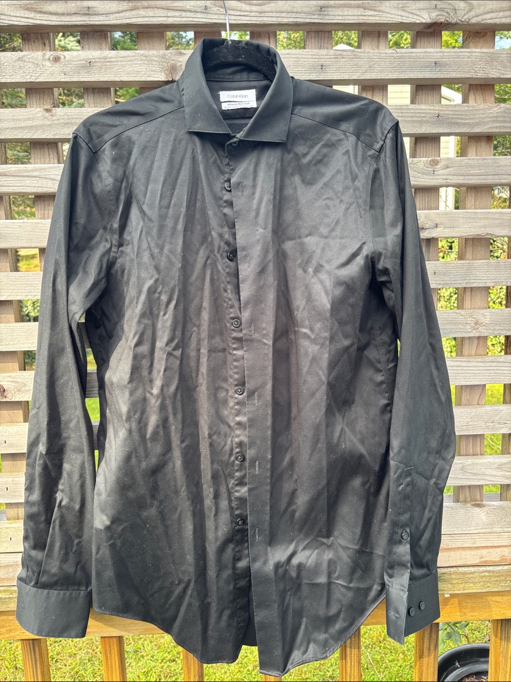Calvin Klein Black Long-Sleeve Dress Shirt